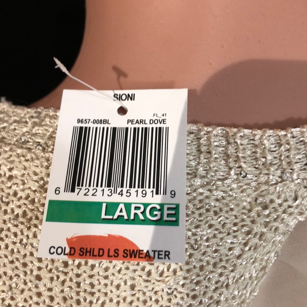 NWT SIONI Cable Knit Cold Shoulder Sweater Top - Picture 8 of 8